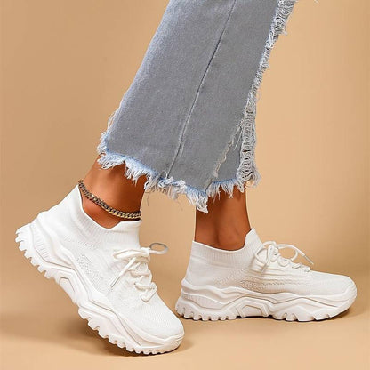 Elke | Women's Knit-Lace-Up Shoes for Casual and Walks