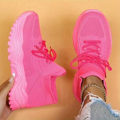 Elke | Women's Knit-Lace-Up Shoes for Casual and Walks