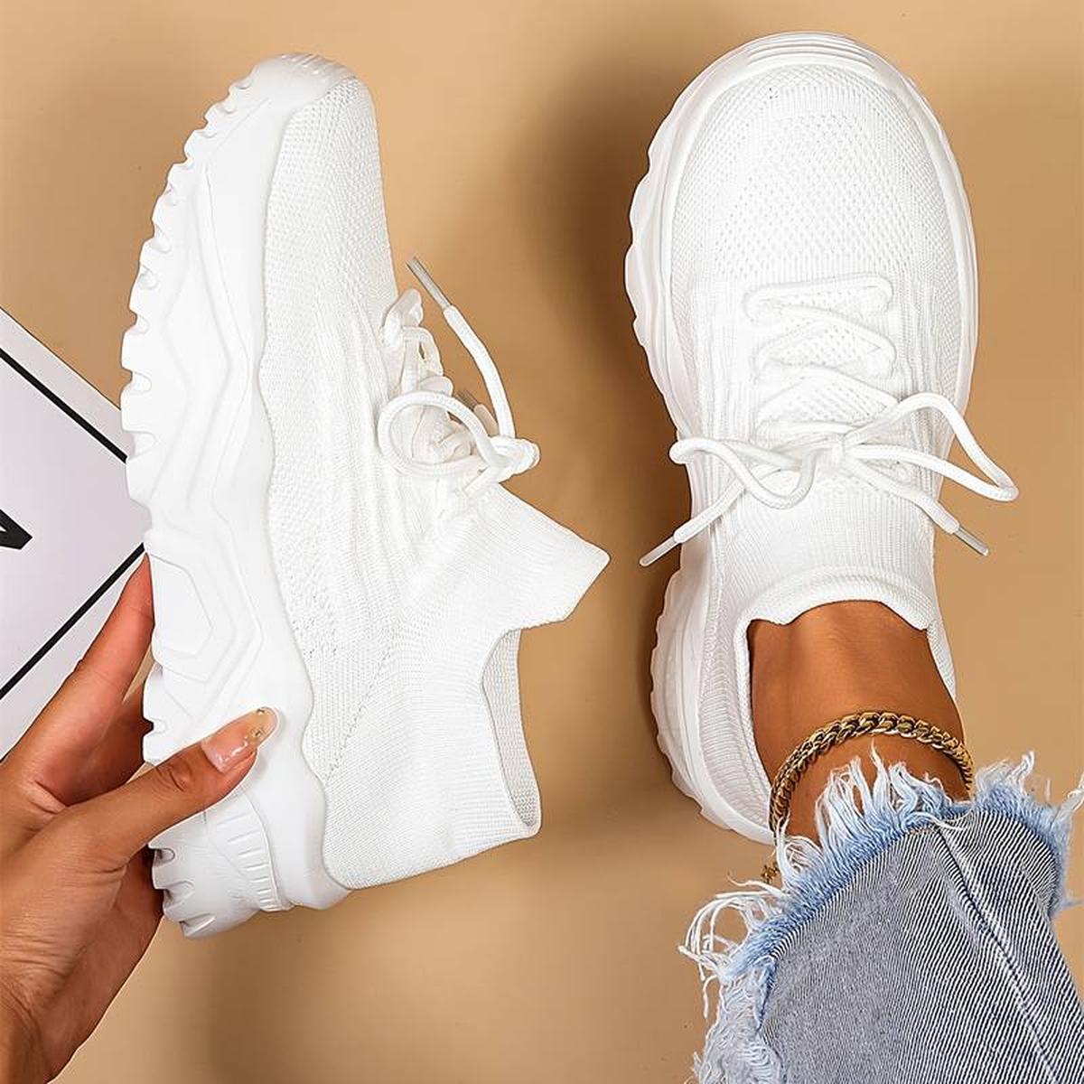 Elke | Women's Knit-Lace-Up Shoes for Casual and Walks
