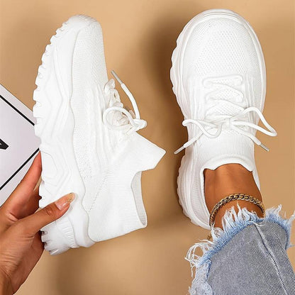 Elke | Women's Knit-Lace-Up Shoes for Casual and Walks