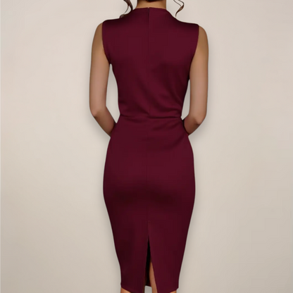 Nadine | Women's Sleeveless High-Neck Midi Dress