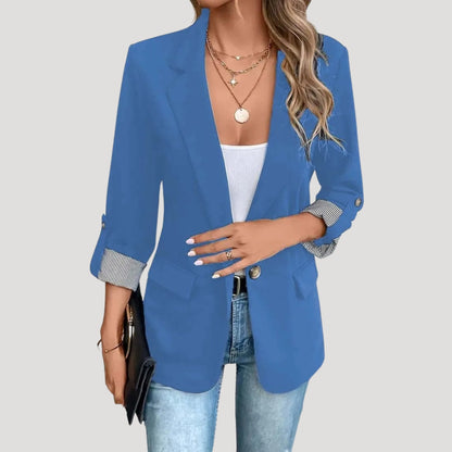 Theresa | Women's Tailored Single-Breasted Blazer with Hochgekrempelten Sleeves