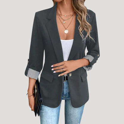 Theresa | Women's Tailored Single-Breasted Blazer with Hochgekrempelten Sleeves