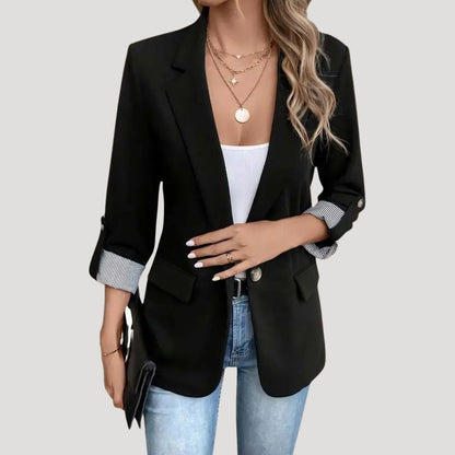 Theresa | Women's Tailored Single-Breasted Blazer with Hochgekrempelten Sleeves