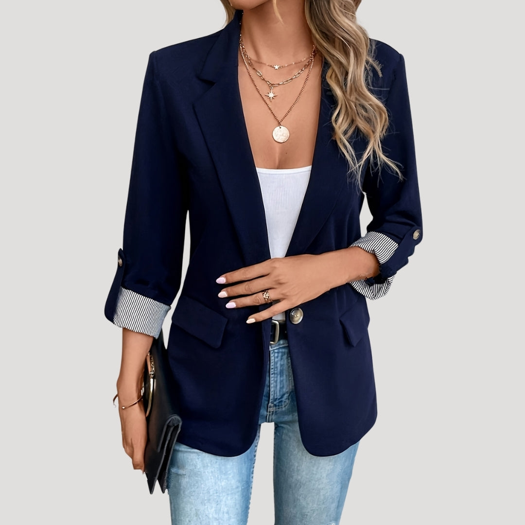 Theresa | Women's Tailored Single-Breasted Blazer with Hochgekrempelten Sleeves