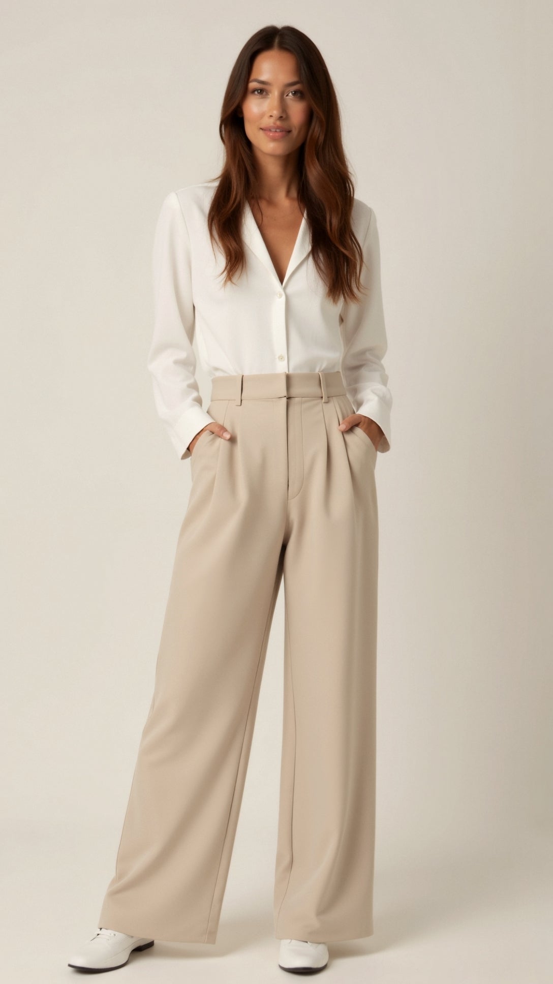 Gabriela | Women's Spring High-Waist Wide Pants