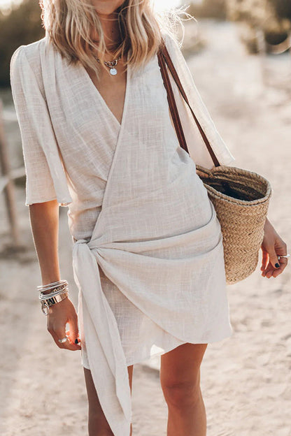 Natascha | Women's Wrap-Mini Dress with Asymmetrischem Saum