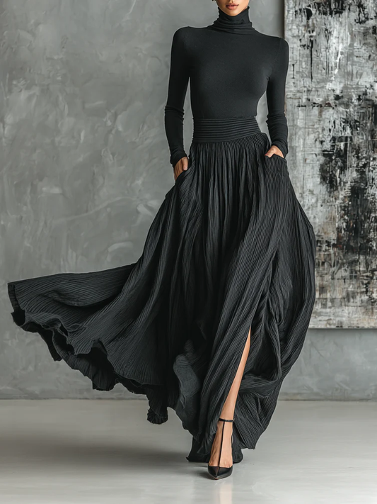 Federica | Women's Turtleneck Slim-Fit Work Skirt