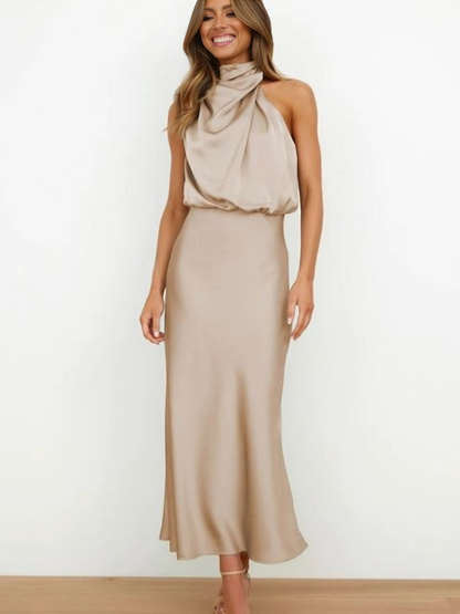 Doris | Women's Chic Halter Neck Evening Dress