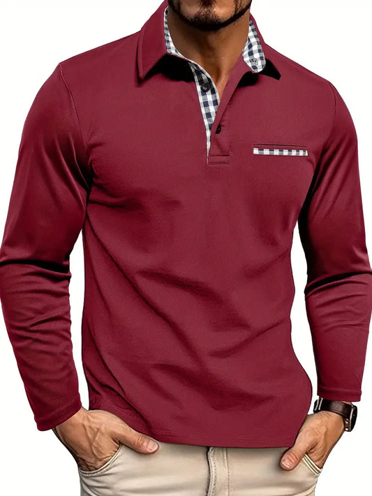 Riccardo | Men’s Long Sleeve Casual Polo Shirt