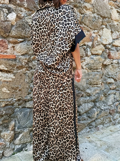 Maria™ | Fluid Leopard Print Wide Ensemble