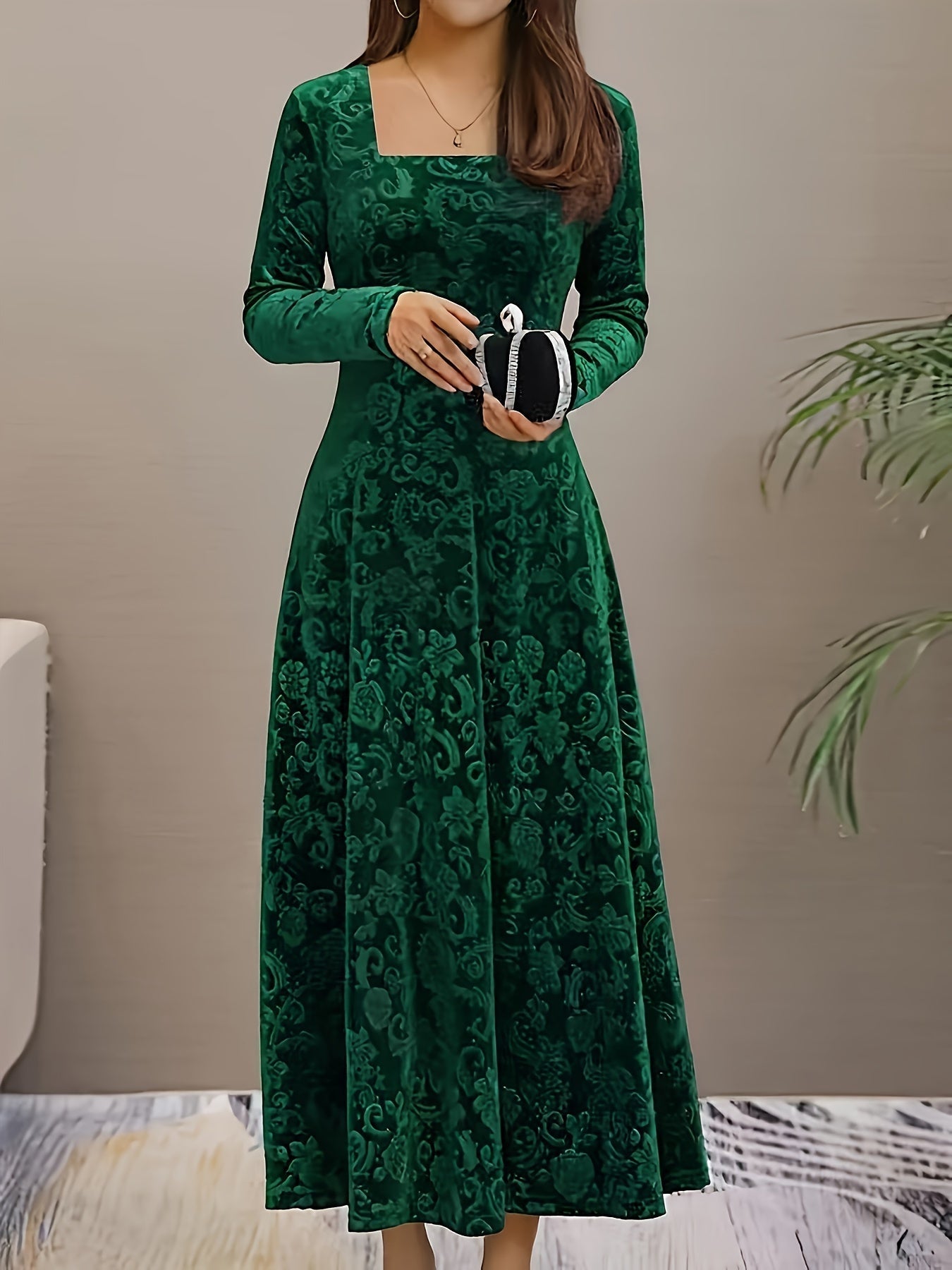 Karin | Women's floral Velvet-Dress for Formal Occasions