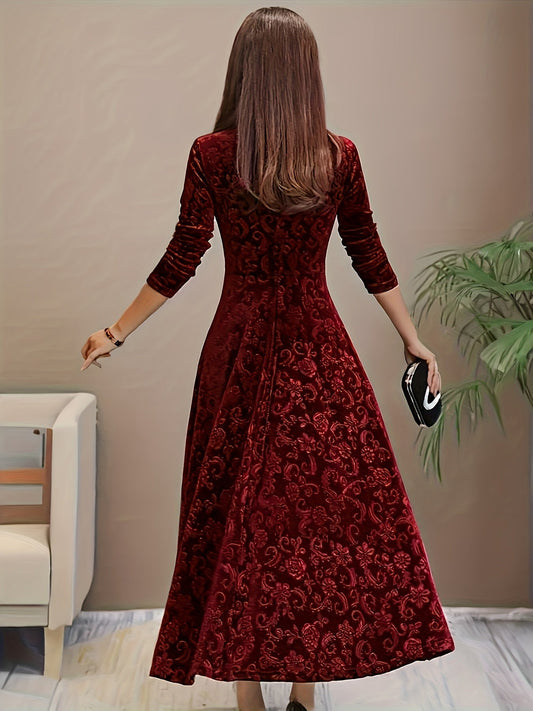 Karin | Women's floral Velvet-Dress for Formal Occasions