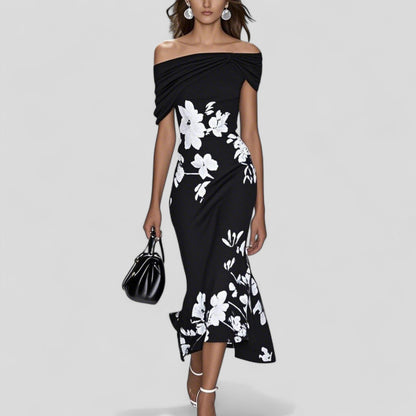 Anna | Women's Floral Off-Shoulder Midi Dress
