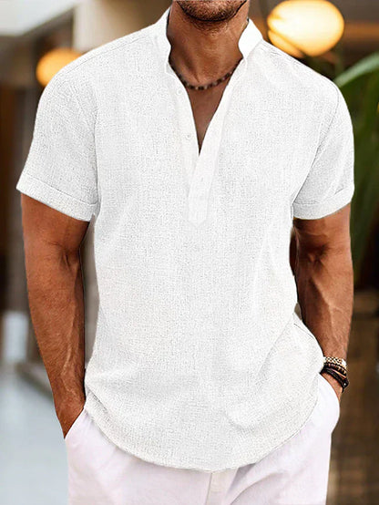 Donato | Men’s Summer Henley Short Sleeve Shirt