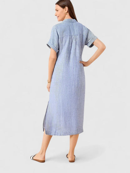Maja | Women's Relaxed Striped Shirt-Midi Dress