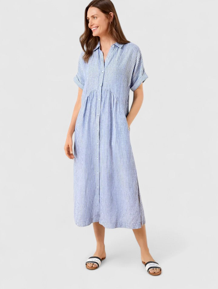 Maja | Women's Relaxed Striped Shirt-Midi Dress
