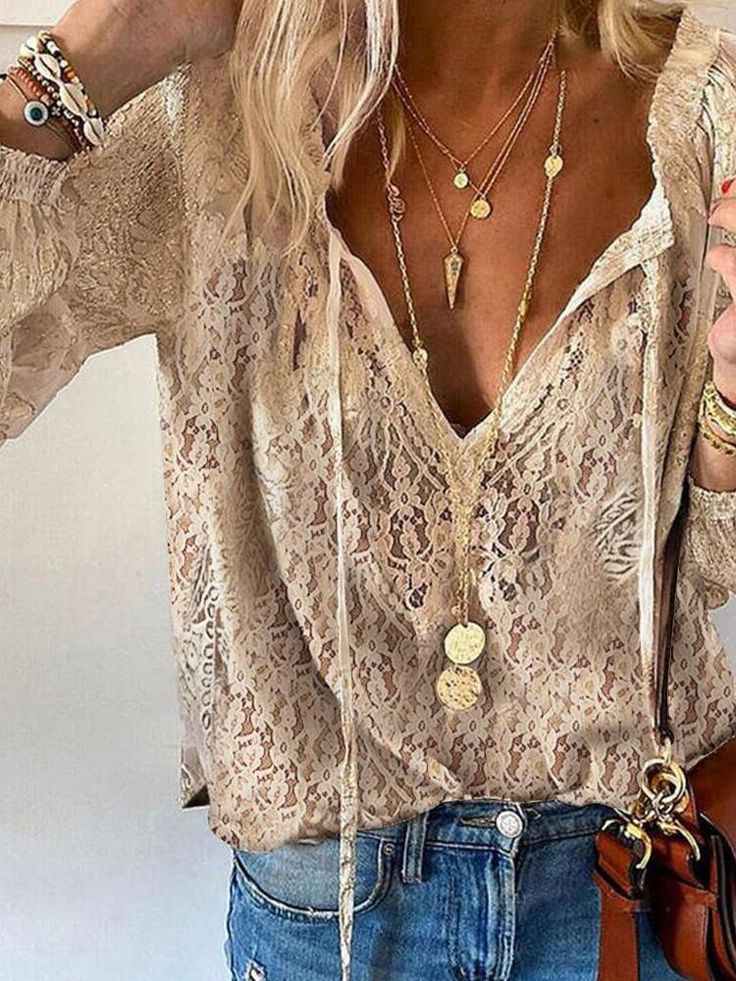 Tamara | Women's V-Neck Relaxed Summer Blouse