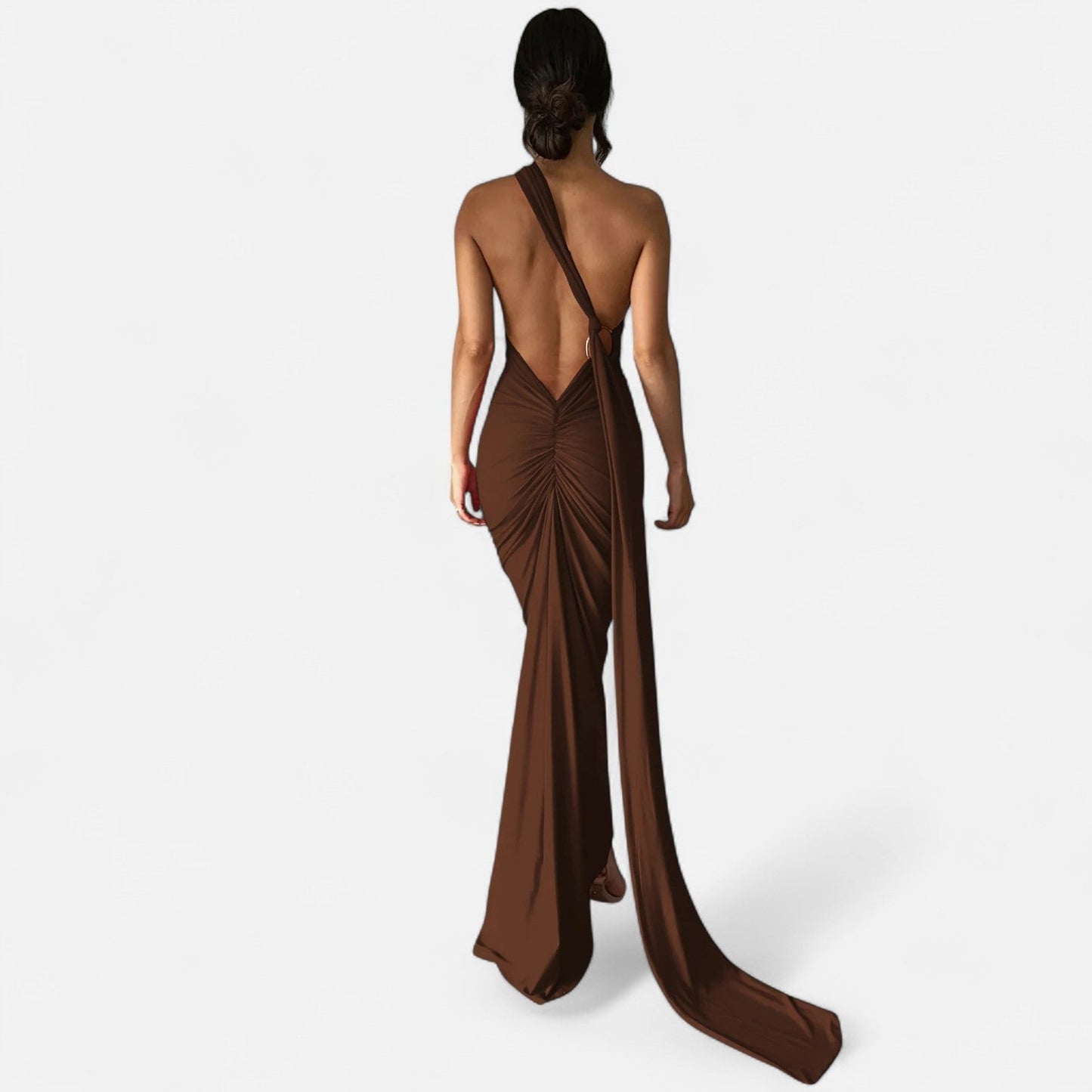Lara | Women's Maxi Dress with One-Shoulder-Halter Neck