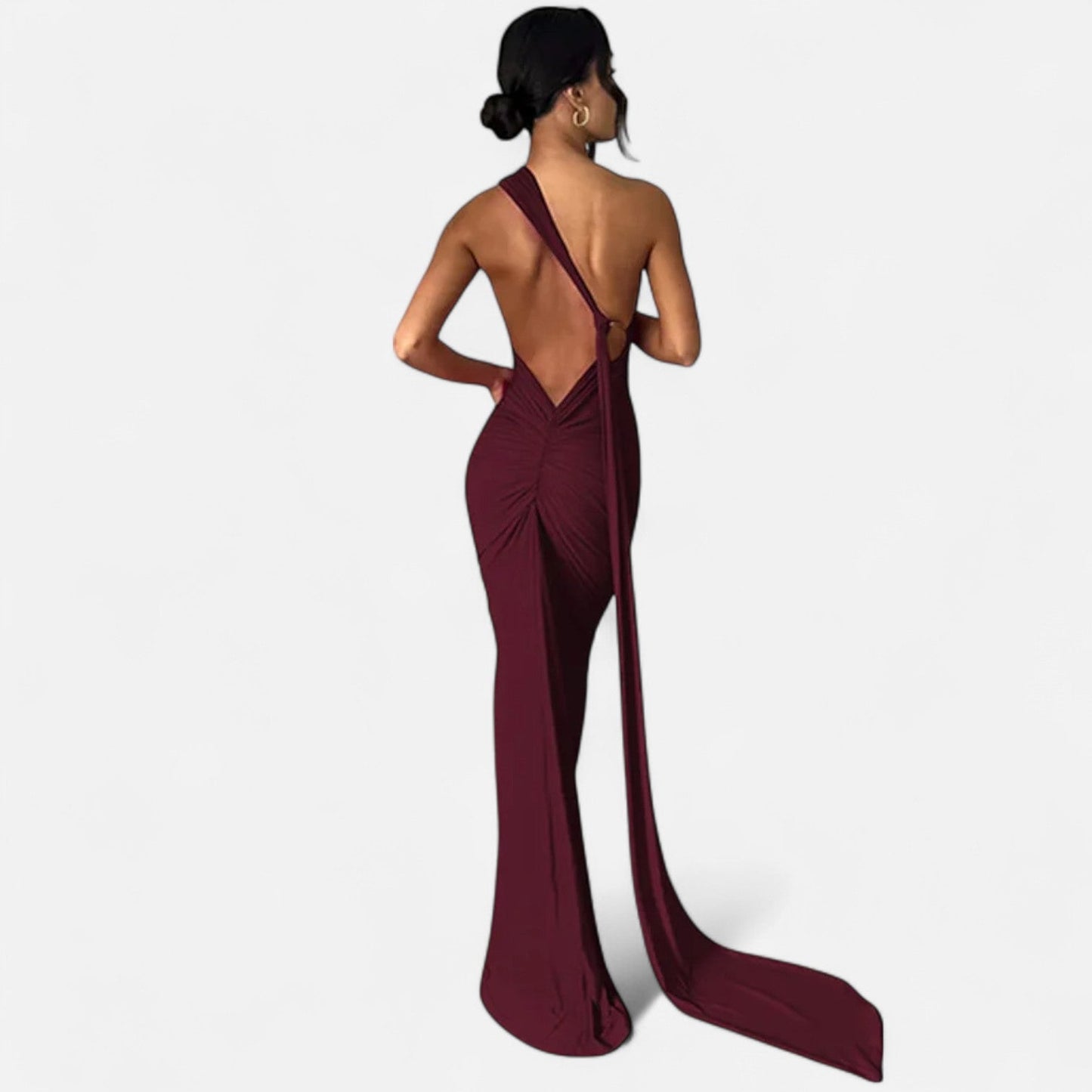 Lara | Women's Maxi Dress with One-Shoulder-Halter Neck