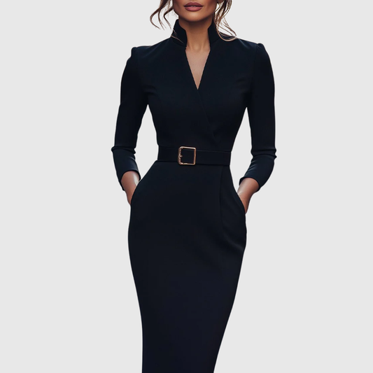 Azzurra | Women's Wrap Midi Elegant Dress