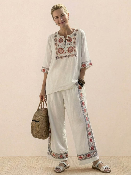 Alberta | Women's Wide-Leg Oversized Striped Summer Pants