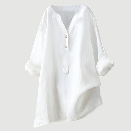 Alma Oversized V-Neck Women's Elegant Blouse