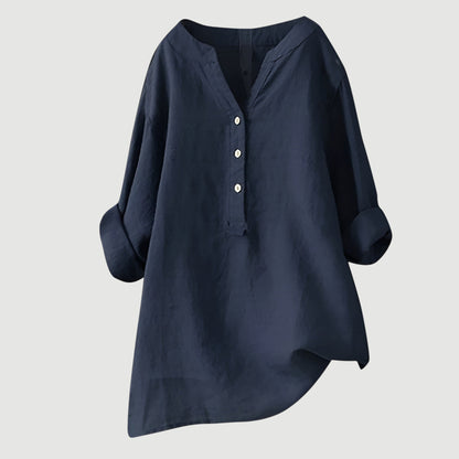 Alma Oversized V-Neck Women's Elegant Blouse