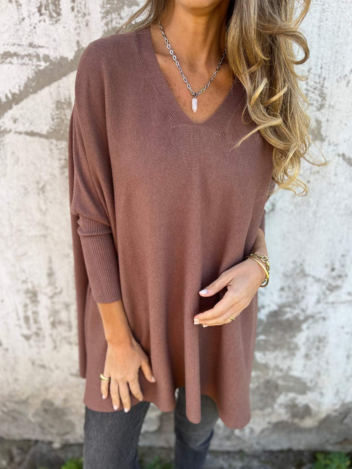 Tahlia | Women's V-Neck Relaxed Cozy Sweater