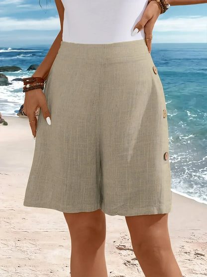 Whitney | Side-Button Detail Shorts