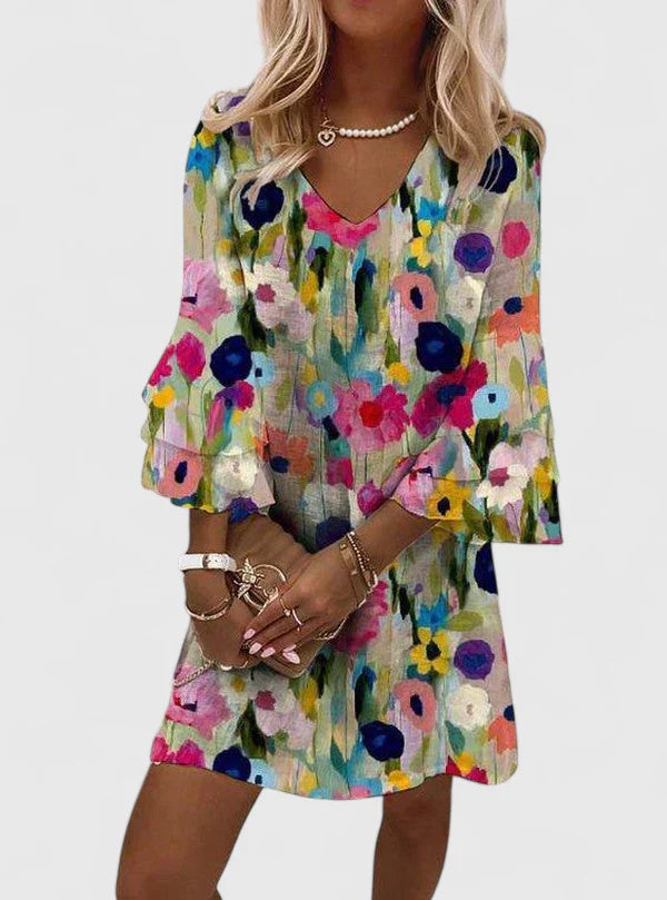 Elena | Mini V-Neck Floral Women's Dress