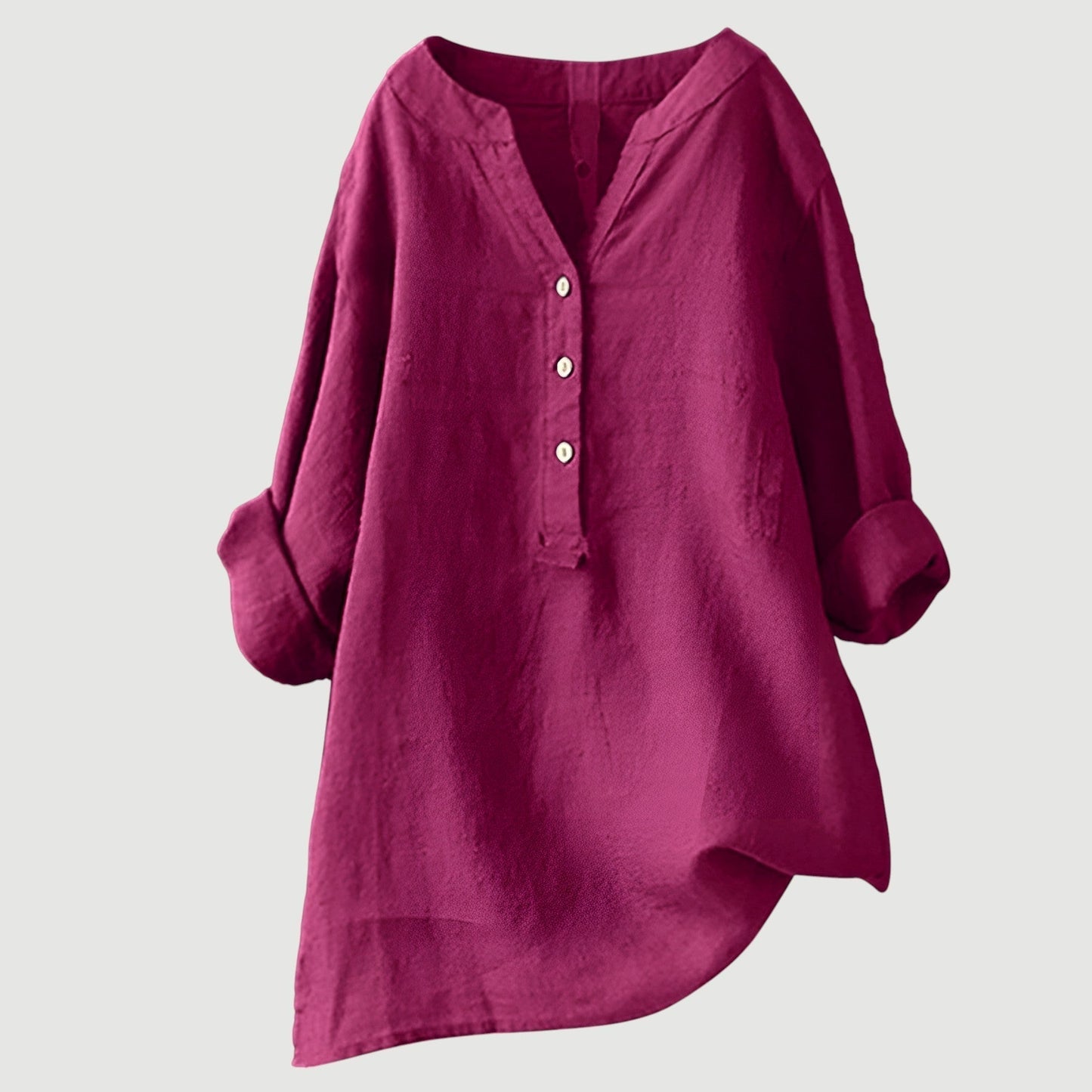 Alma Oversized V-Neck Women's Elegant Blouse
