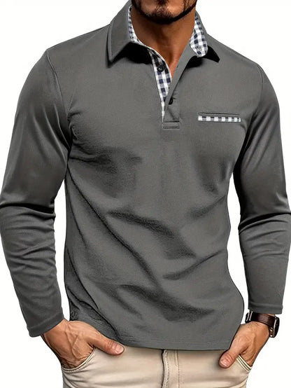 Riccardo | Men’s Long Sleeve Casual Polo Shirt