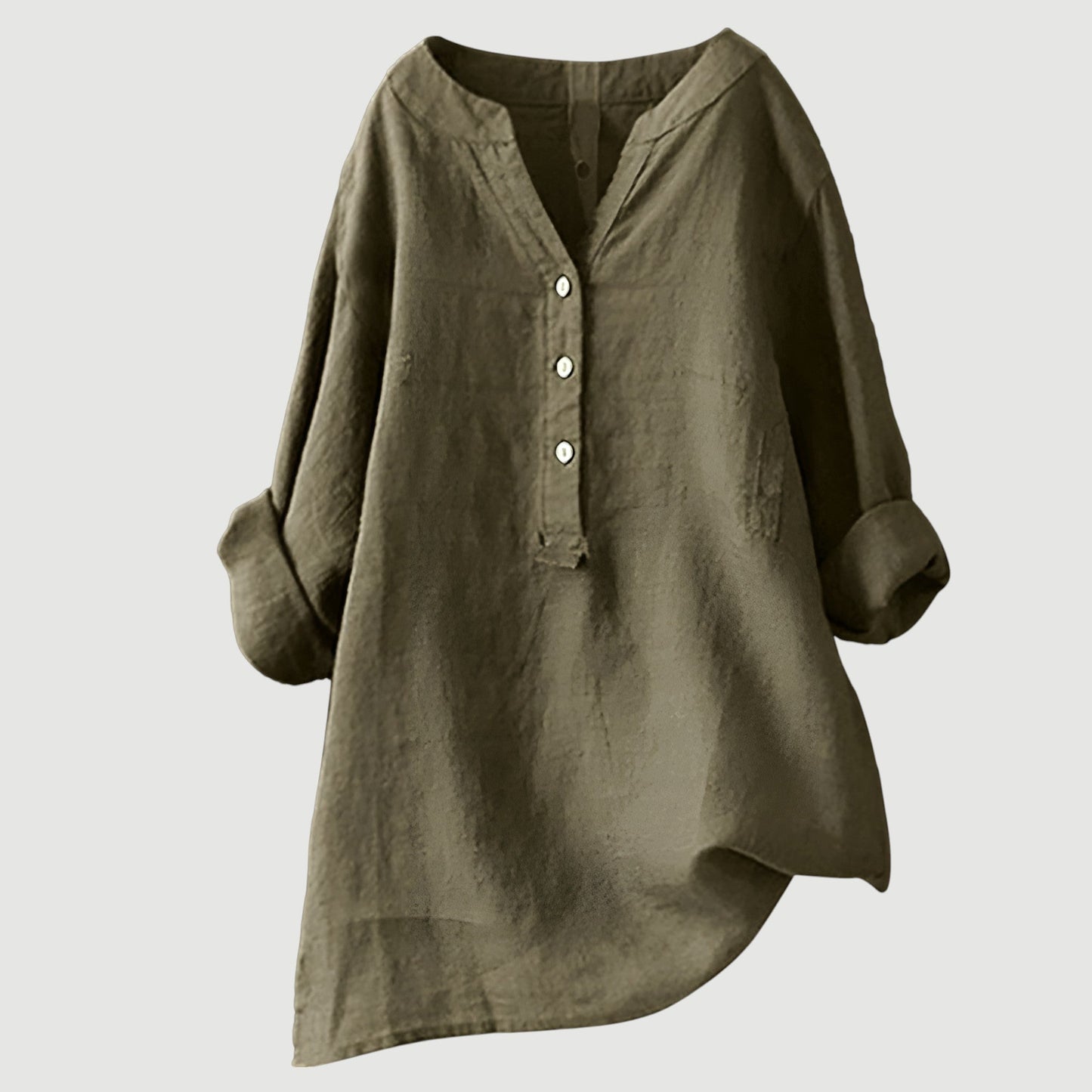 Alma Oversized V-Neck Women's Elegant Blouse