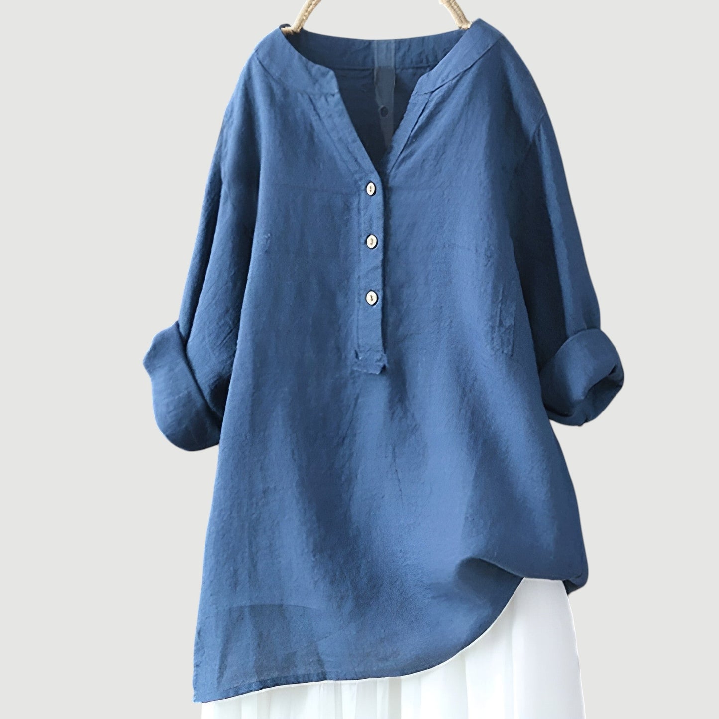 Alma Oversized V-Neck Women's Elegant Blouse