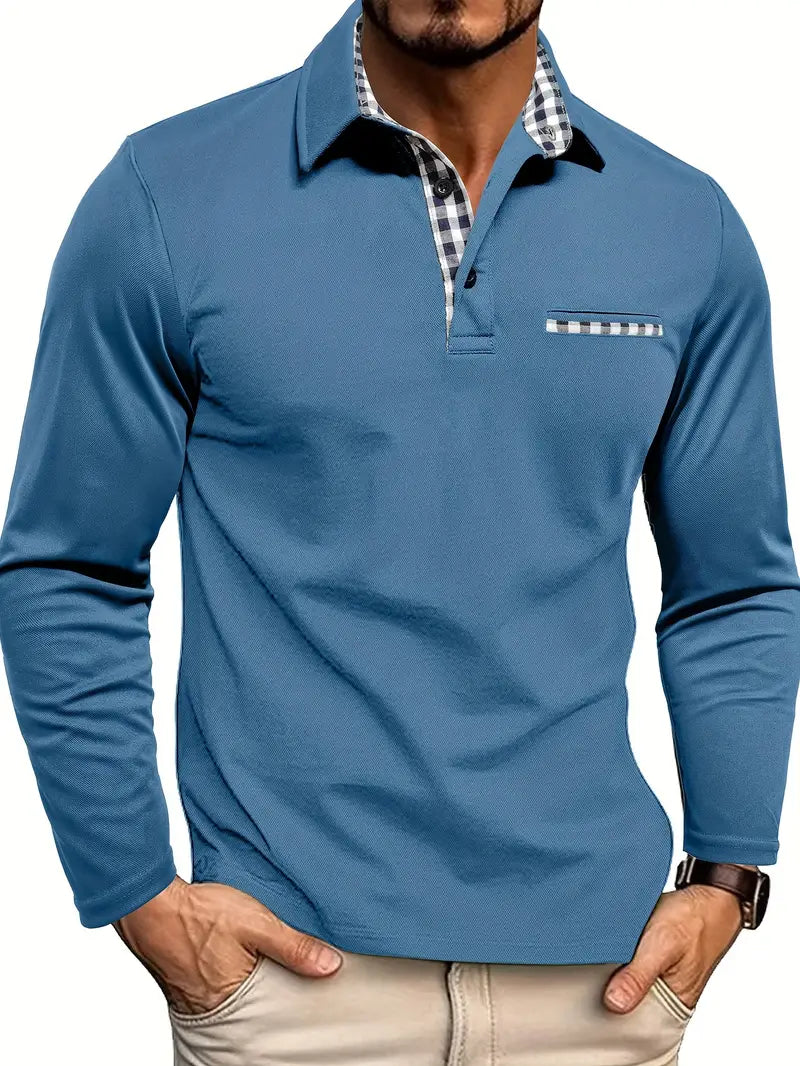 Riccardo | Men’s Long Sleeve Casual Polo Shirt