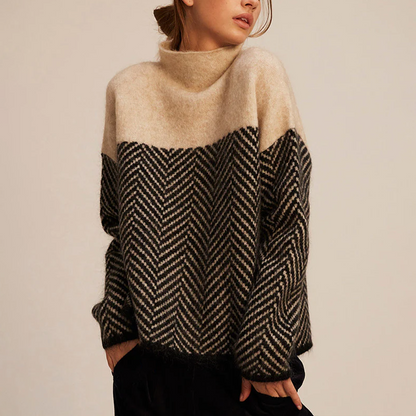 Michaela | Women's Relaxed Knit Sweater with High Collar
