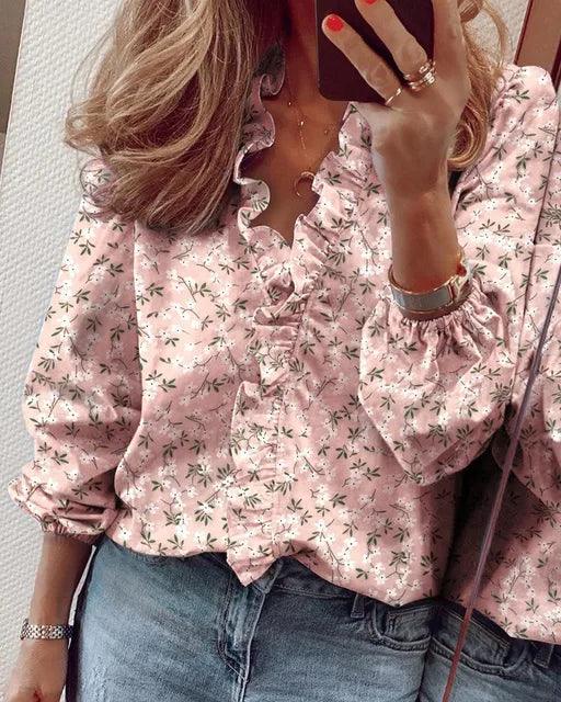 Petra | Women's V-Neck Relaxed Summer Blouse
