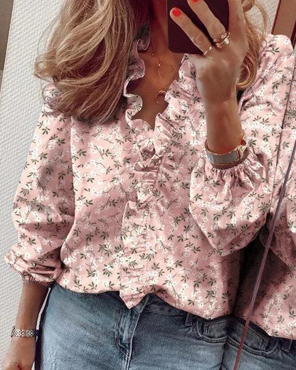 Petra | Women's V-Neck Relaxed Summer Blouse
