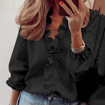 Petra | Women's V-Neck Relaxed Summer Blouse