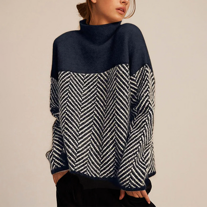 Michaela | Women's Relaxed Knit Sweater with High Collar
