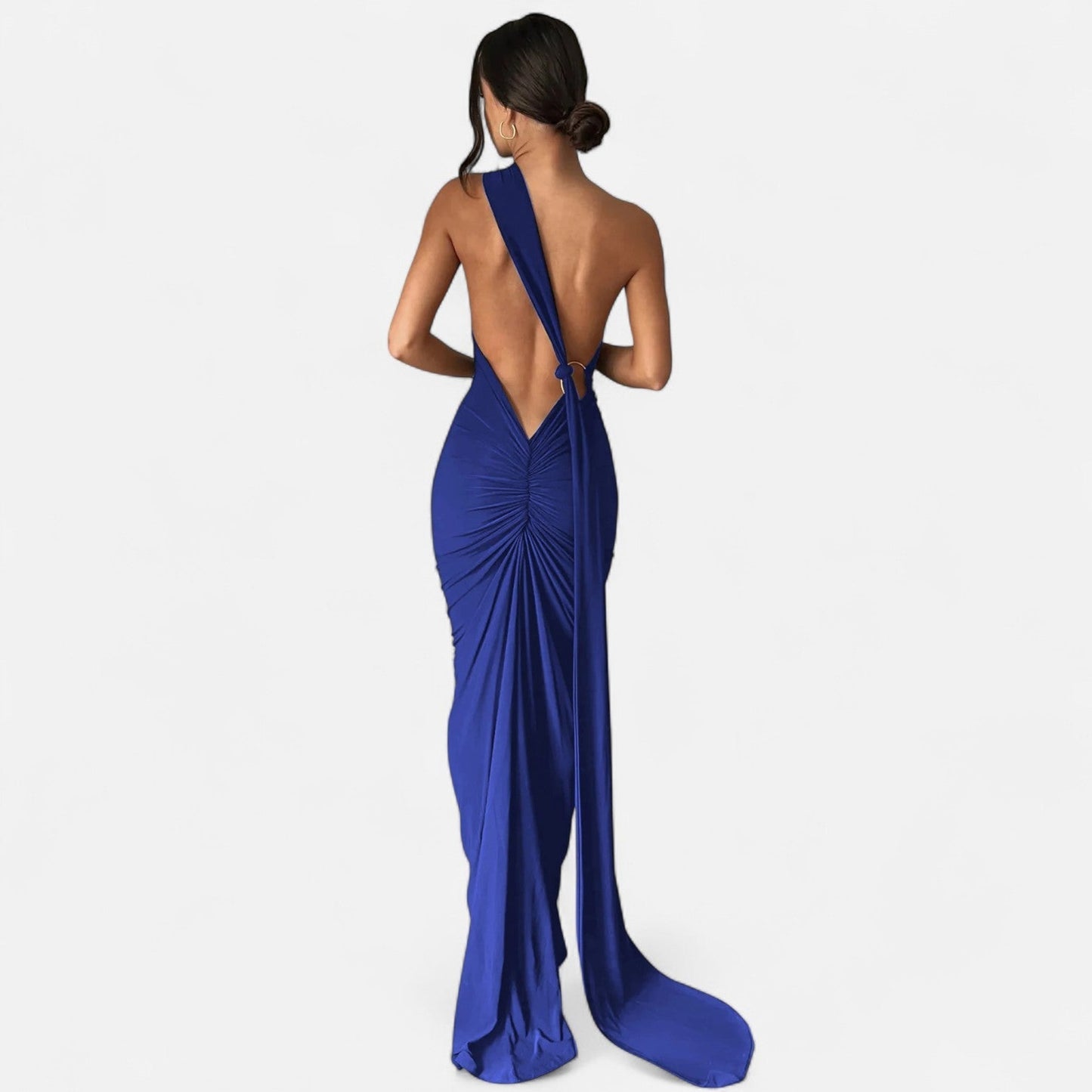 Lara | Women's Maxi Dress with One-Shoulder-Halter Neck