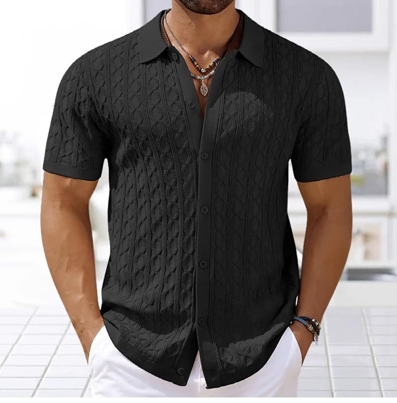 Riccardo | Men’s Structured Button-Up Polo Shirt