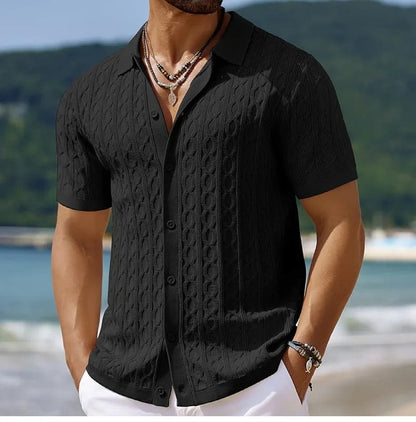 Riccardo | Men’s Structured Button-Up Polo Shirt