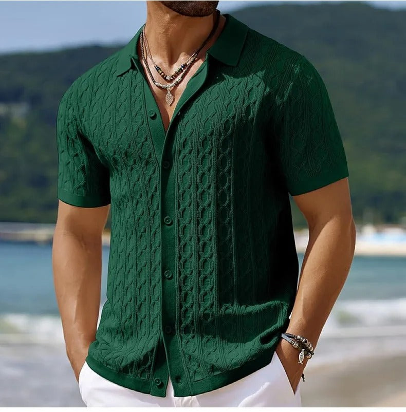 Riccardo | Men’s Structured Button-Up Polo Shirt