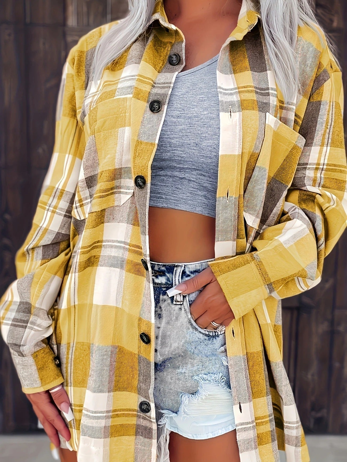Harper | Pink Plaid Flannel Top