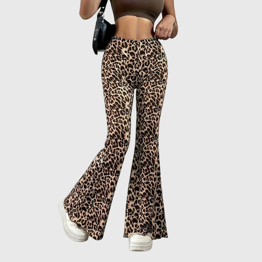 Amaranta | Women's High-Waist Leopard Relaxed Pants