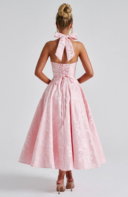 Kerstin | Women's Halter Midi Dress for Wedding Guests