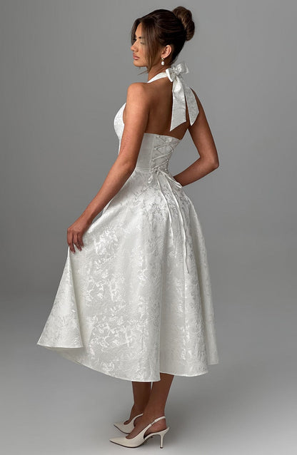 Kerstin | Women's Halter Midi Dress for Wedding Guests