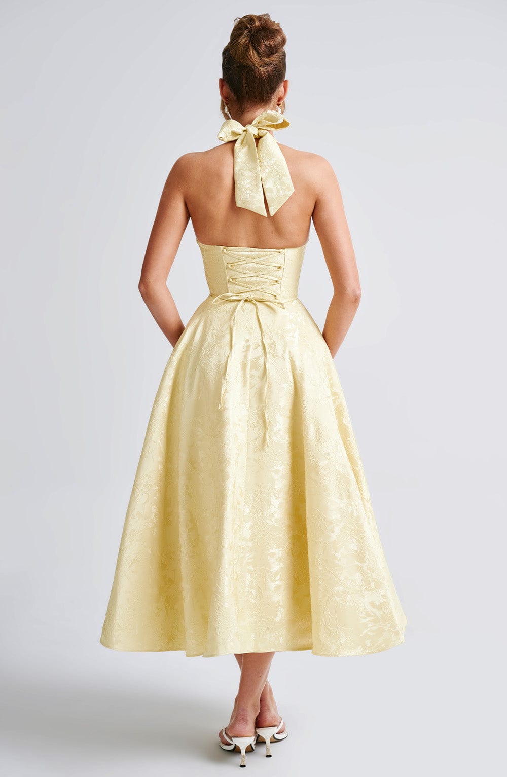 Kerstin | Women's Halter Midi Dress for Wedding Guests